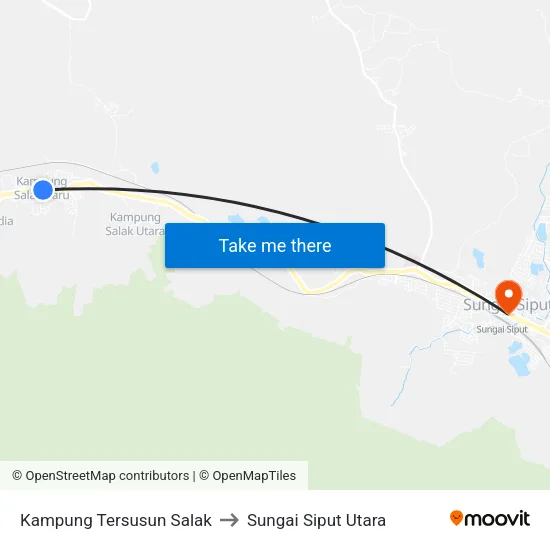 Kampung Tersusun Salak to Sungai Siput Utara map