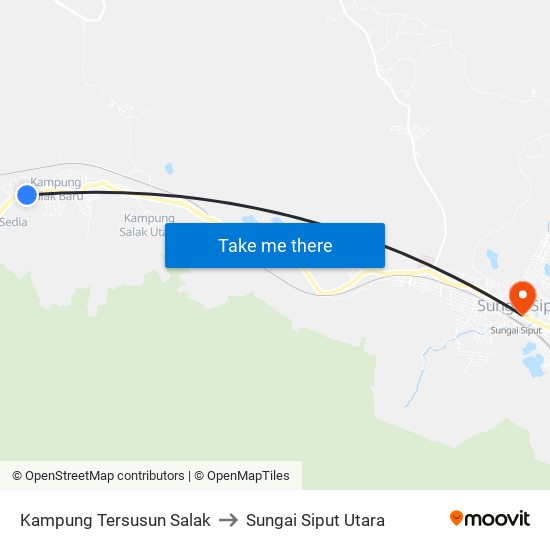 Kampung Tersusun Salak to Sungai Siput Utara map