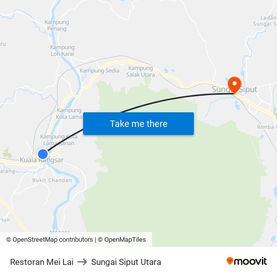 Restoran Mei Lai to Sungai Siput Utara map