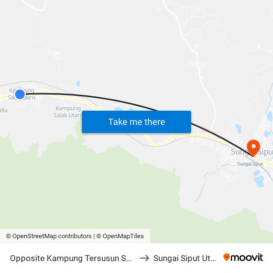 Opposite Kampung Tersusun Salak to Sungai Siput Utara map