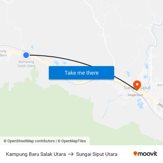 Kampung Baru Salak Utara to Sungai Siput Utara map