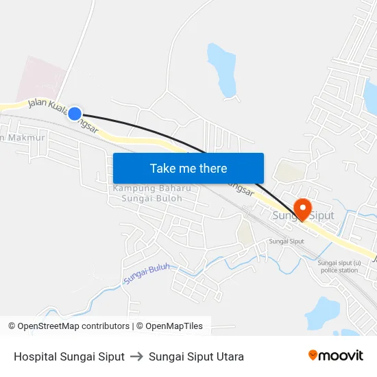 Hospital Sungai Siput to Sungai Siput Utara map