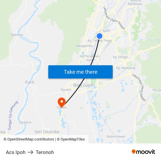 Acs Ipoh to Teronoh map