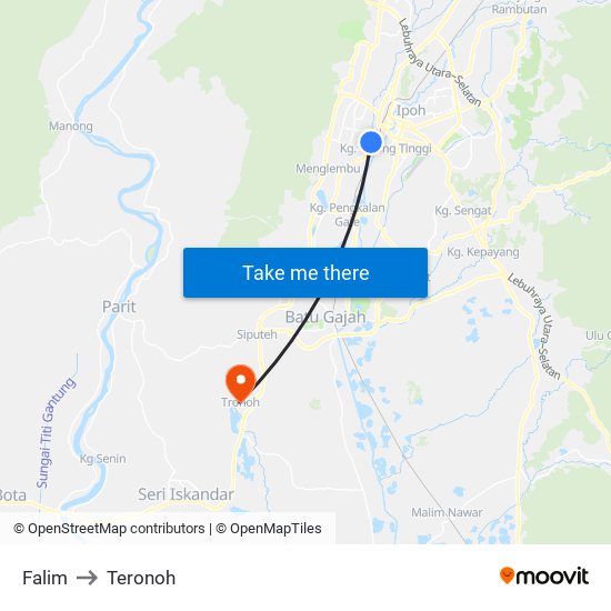 Falim to Teronoh map