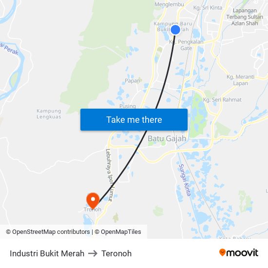 Industri Bukit Merah to Teronoh map