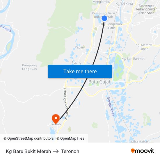 Kg Baru Bukit Merah to Teronoh map