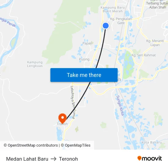 Medan Lahat Baru to Teronoh map