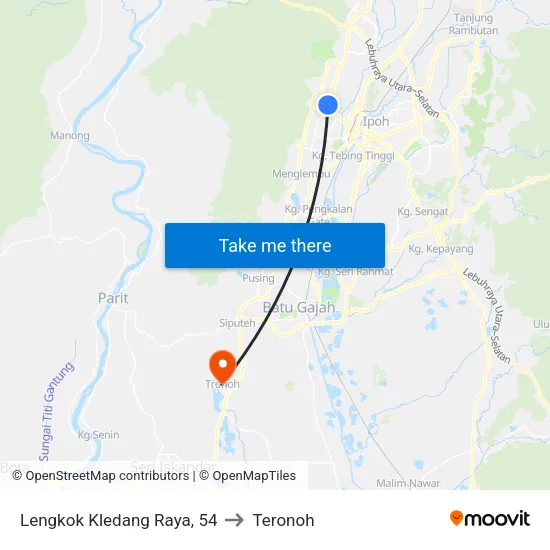 Lengkok Kledang Raya, 54 to Teronoh map