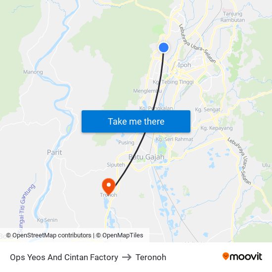 Ops Yeos And Cintan Factory to Teronoh map
