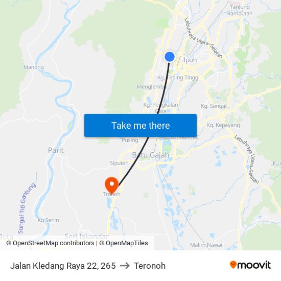 Jalan Kledang Raya 22, 265 to Teronoh map