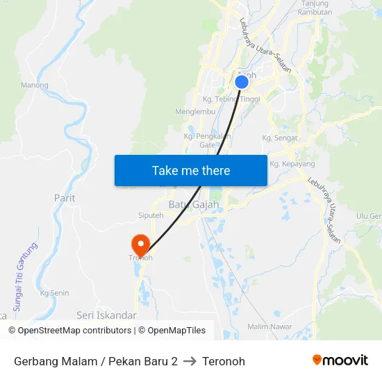 Gerbang Malam / Pekan Baru 2 to Teronoh map