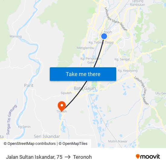 Jalan Sultan Iskandar, 75 to Teronoh map