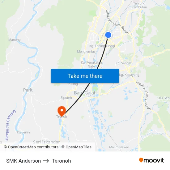 SMK Anderson to Teronoh map