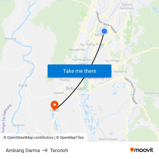 Ambang Darma to Teronoh map