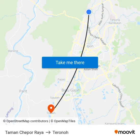 Taman Chepor Raya to Teronoh map
