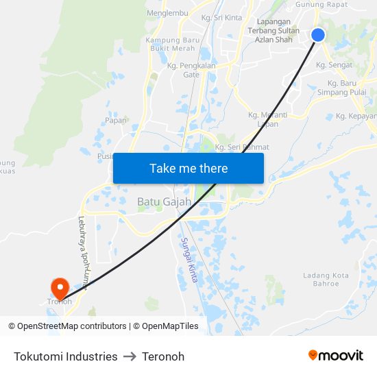 Tokutomi Industries to Teronoh map