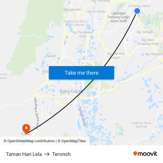 Taman Hari Lela to Teronoh map