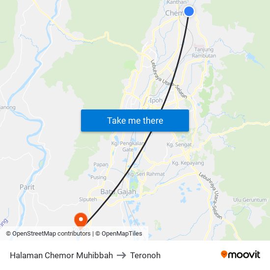 Halaman Chemor Muhibbah to Teronoh map