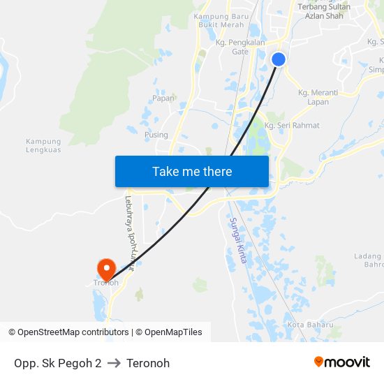 Opp. Sk Pegoh 2 to Teronoh map