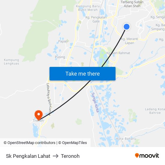 Sk Pengkalan Lahat to Teronoh map