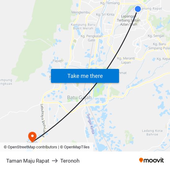 Taman Maju Rapat to Teronoh map