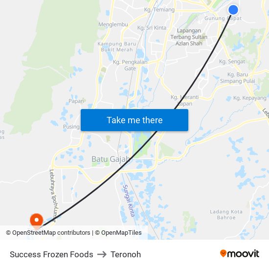 Success Frozen Foods to Teronoh map