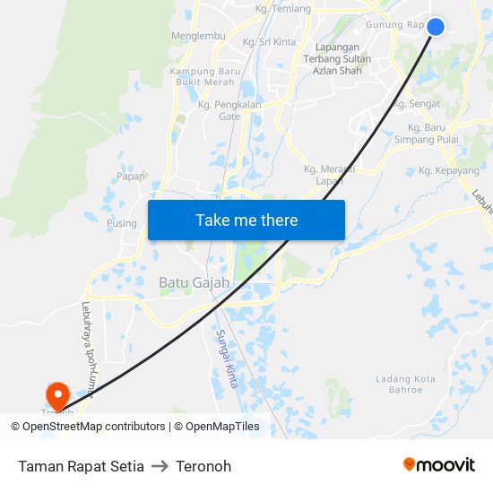 Taman Rapat Setia to Teronoh map