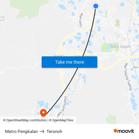 Metro Pengkalan to Teronoh map