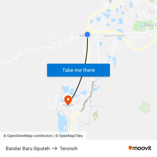 Bandar Baru Siputeh to Teronoh map