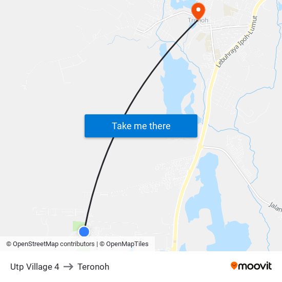 Utp Village 4 to Teronoh map