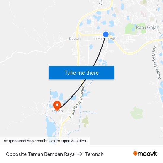 Opposite Taman Bemban Raya to Teronoh map