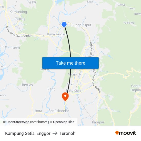 Kampung Setia, Enggor to Teronoh map