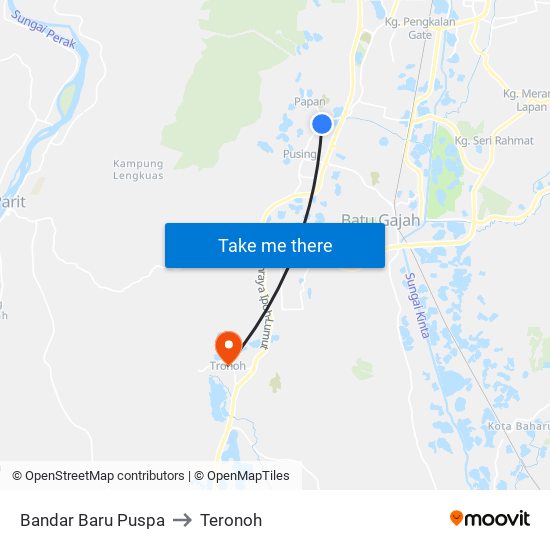 Bandar Baru Puspa to Teronoh map