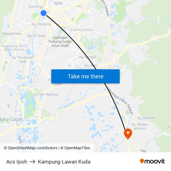 Acs Ipoh to Kampung Lawan Kuda map