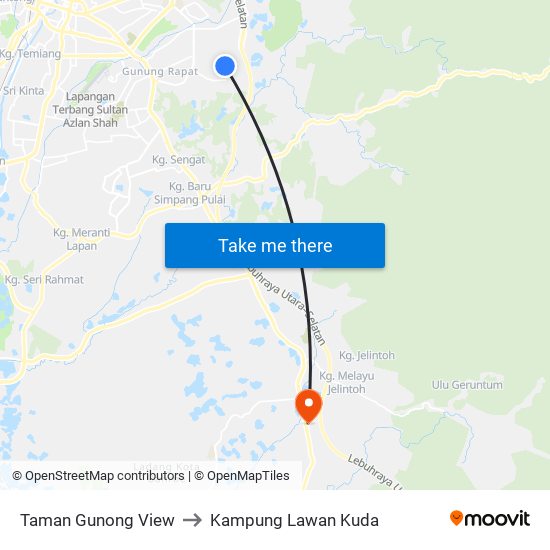 Taman Gunong View to Kampung Lawan Kuda map