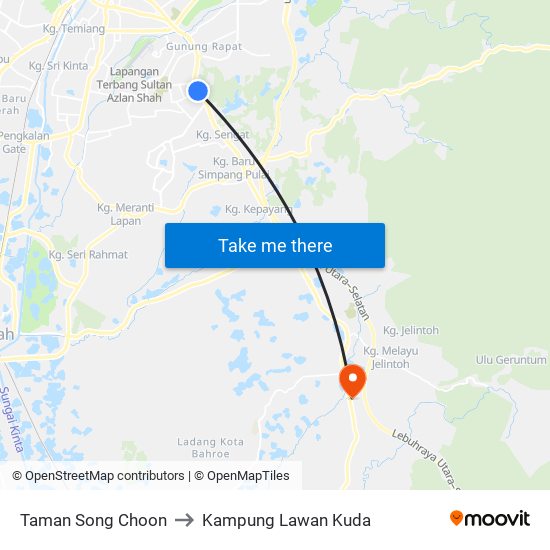 Taman Song Choon to Kampung Lawan Kuda map