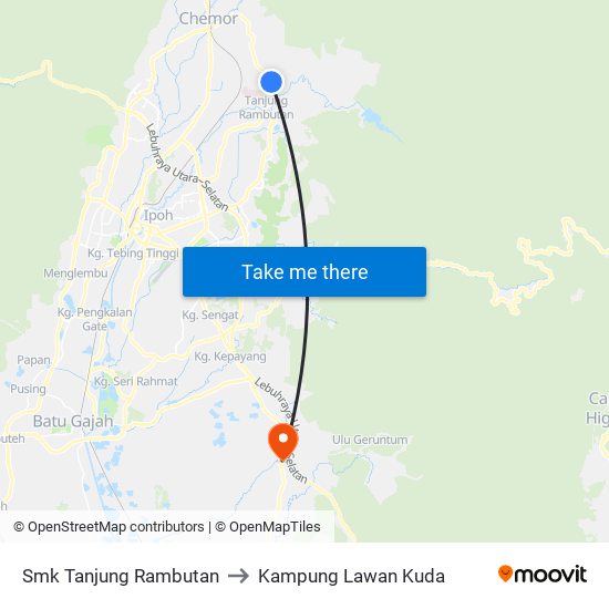 Smk Tanjung Rambutan to Kampung Lawan Kuda map