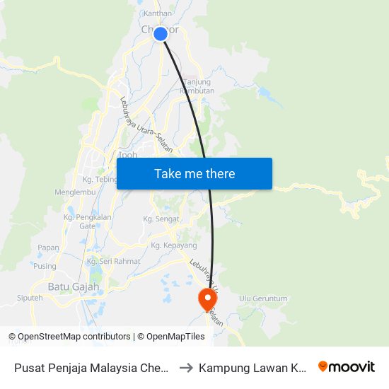 Pusat Penjaja Malaysia Chemor to Kampung Lawan Kuda map