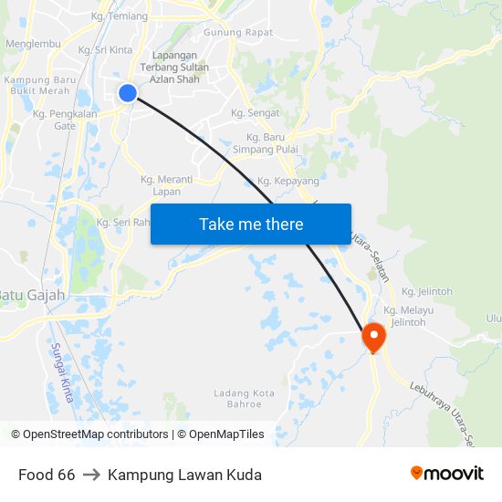 Food 66 to Kampung Lawan Kuda map