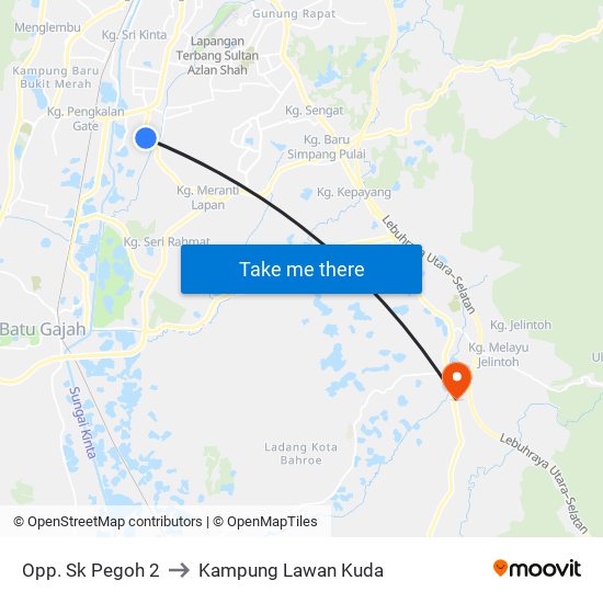 Opp. Sk Pegoh 2 to Kampung Lawan Kuda map