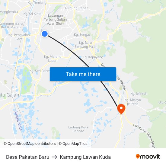 Desa Pakatan Baru to Kampung Lawan Kuda map