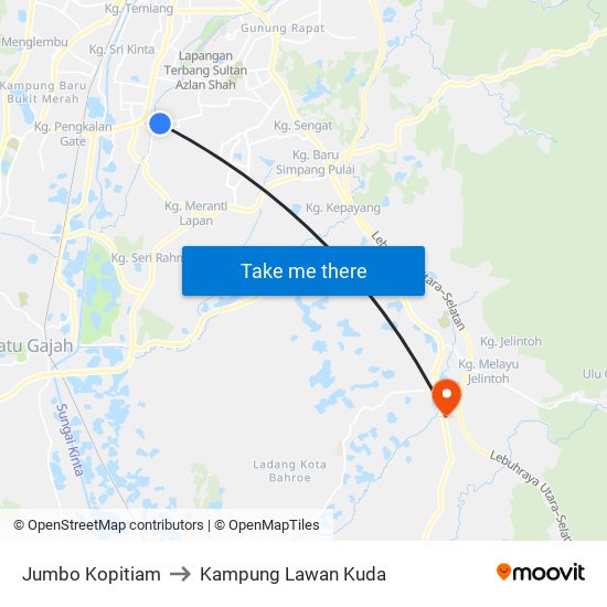 Jumbo Kopitiam to Kampung Lawan Kuda map