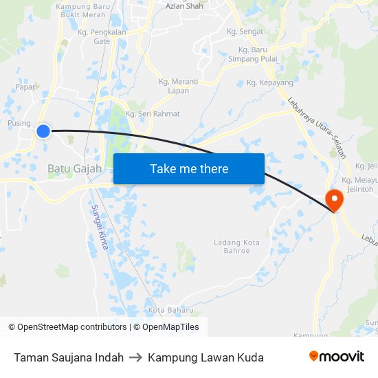 Taman Saujana Indah to Kampung Lawan Kuda map