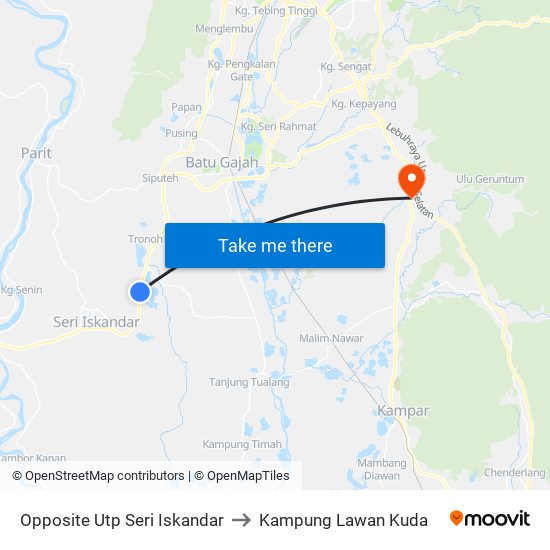 Opposite Utp Seri Iskandar to Kampung Lawan Kuda map