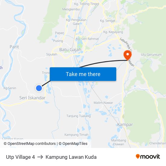 Utp Village 4 to Kampung Lawan Kuda map