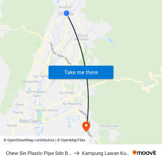 Chew Sin Plastic Pipe Sdn Bhd to Kampung Lawan Kuda map