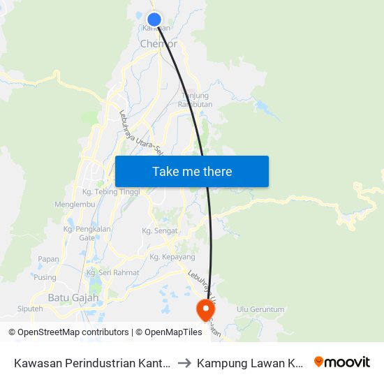 Kawasan Perindustrian Kanthan to Kampung Lawan Kuda map