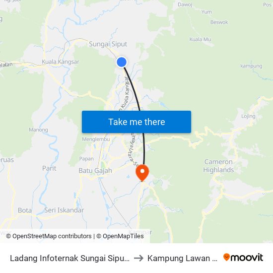 Ladang Infoternak Sungai Siput Utara to Kampung Lawan Kuda map