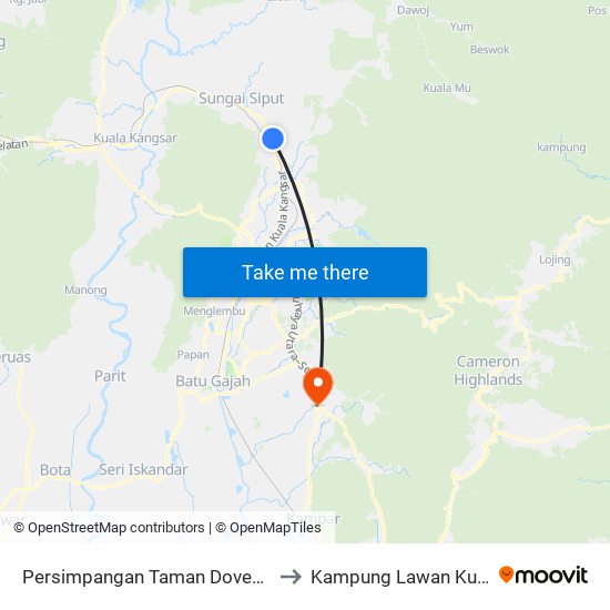 Persimpangan Taman Dovenby to Kampung Lawan Kuda map