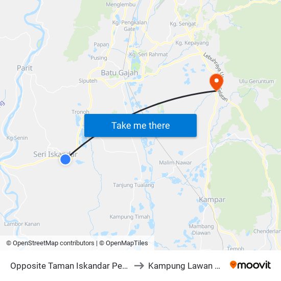 Opposite Taman Iskandar Perdana to Kampung Lawan Kuda map